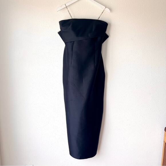 Sachin & Babi Keira Bow Column Gown black pearl Size 6 - Picture 3 of 11